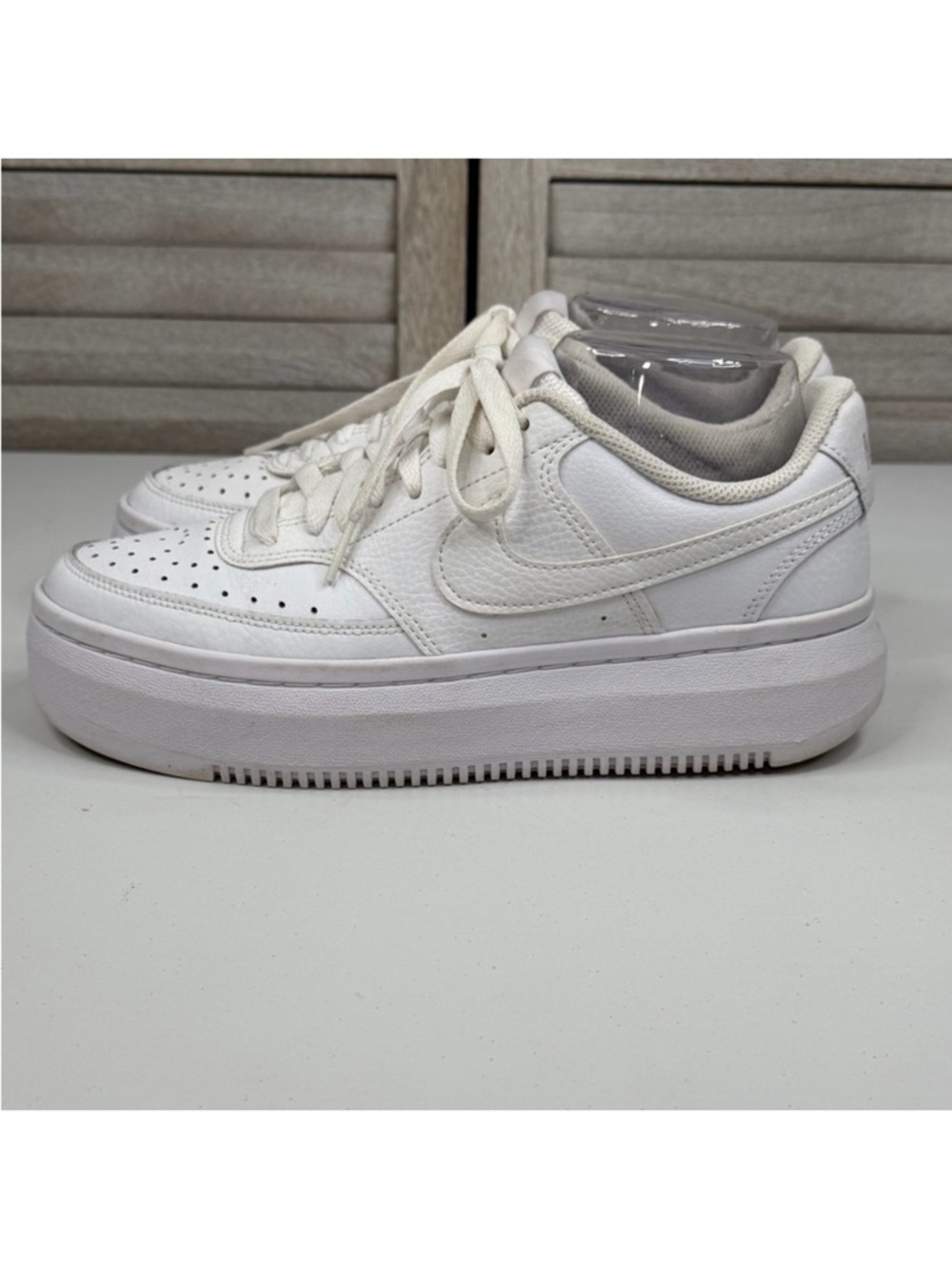 NIKE Women's Court Vision Alta Platform Sneakers White-9